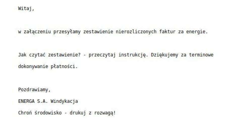 Przykładowa treść wiadomości